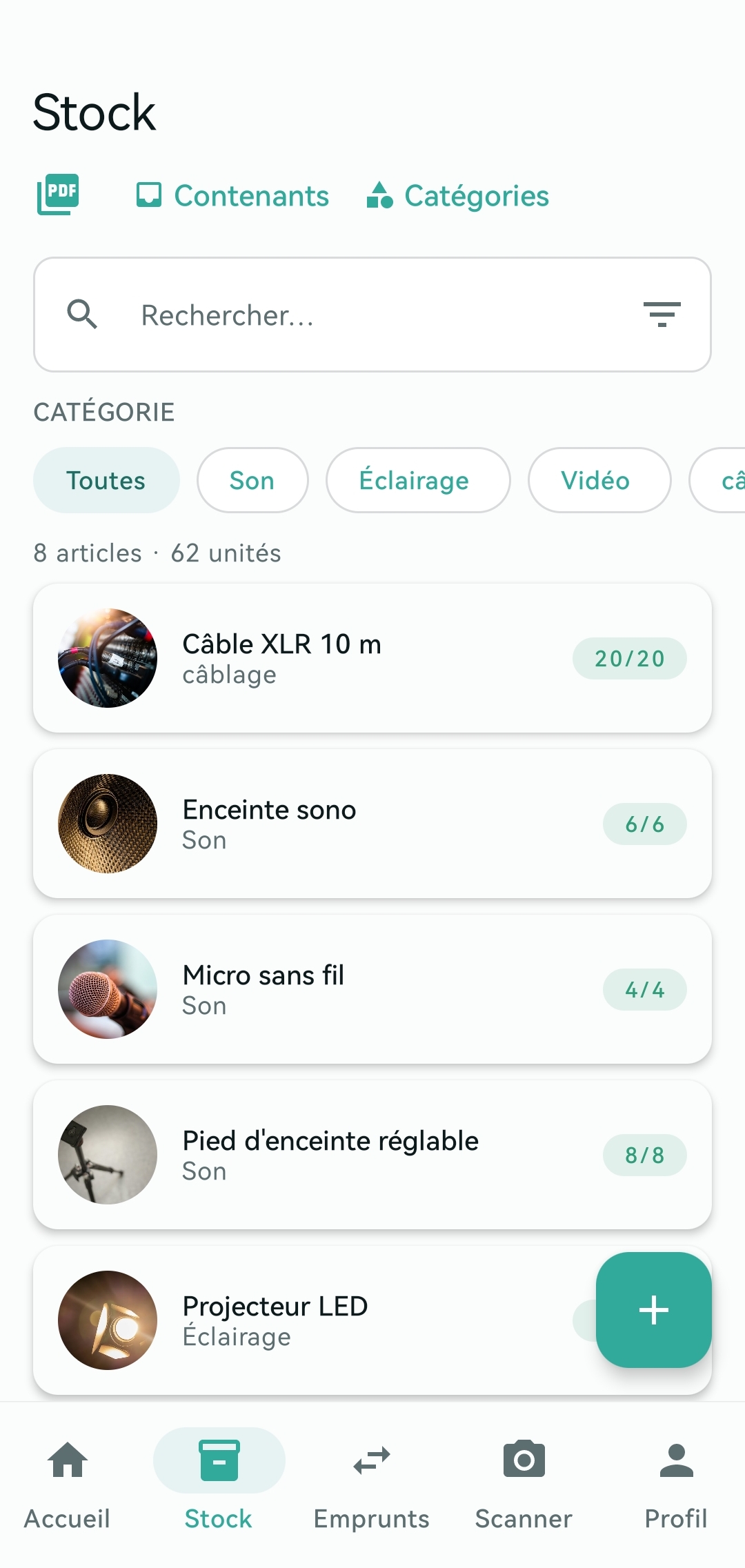 Liste des articles